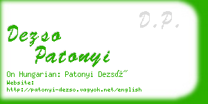 dezso patonyi business card